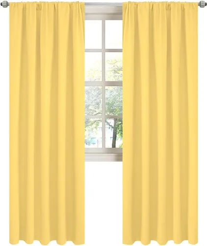 Miniatura 12 de LA PALMA Cortinas opacas con bolsillo para cortinero para sala de estar, bloqueo de luz, aislamiento térmico, reducción de ruido, cortinas