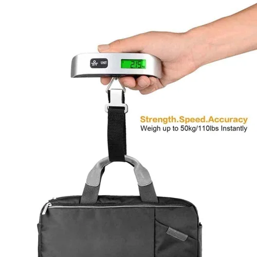 Miniatura 3 de Báscula digital de equipaje, báscula digital portátil para colgar, báscula digital de equipaje colgante de 110 libras con retroiluminación