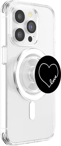Miniatura 4 de PopSockets - Soporte para teléfonos y tabletas con diseño de corazones blancos