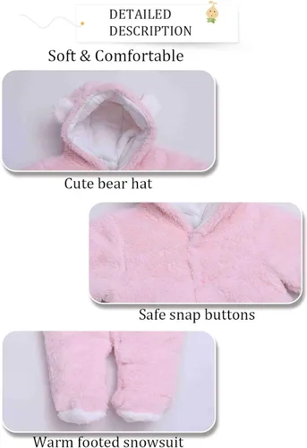 Miniatura 5 de XMWEALTHY Ropa unisex para bebé abrigos de invierno lindo overol para recién nacido traje de nieve registro para artículos esenciales del bebé