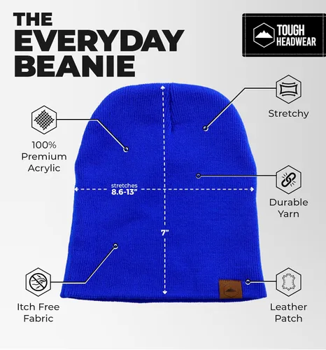 Miniatura 15 de Tough Headwear Daily Knit Beanie – Gorros para hombre – Sombreros de invierno para hombres y mujeres – Sombreros de punto cálidos para clima frío