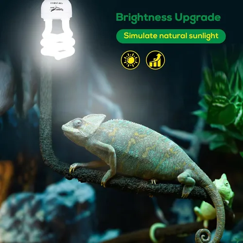 Miniatura 2 de Bombilla UVB para reptiles, 5.0 13 W UVB para reptiles, Hygger zoo UVA UVB para reptiles, bombilla UVB para reptiles reptiles, luz UVB para cangrejo