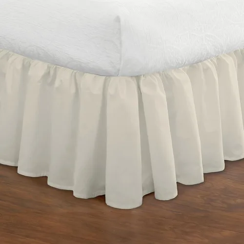 Miniatura 8 de Faldón plisado de popelina para cama tamaño California King, de Fresh Ideas Blanco