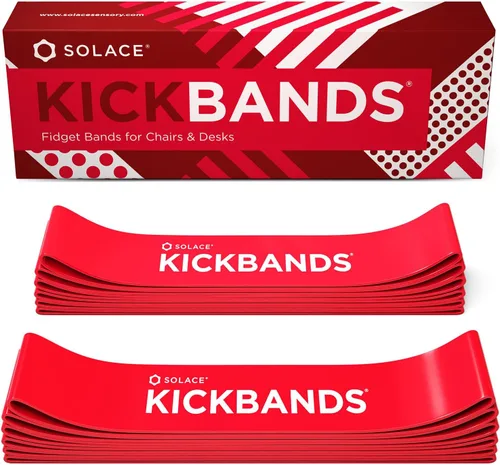 Miniatura 10 de KICK BANDS Bandas para sillas para niños con pies inquietos, paquete de 3 bandas para aliviar la ansiedad con TDAH para sillas y escritorios