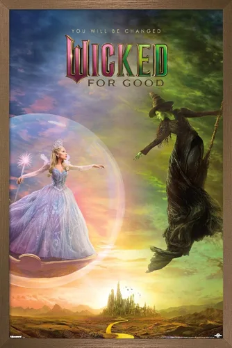 Miniatura 14 de Wicked: For Good (2025) - Póster de pared de una hoja de burbujas, 22.4 pulgadas de largo x 14.7 pulgadas de ancho, versión enmarcada de madera