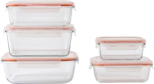 Miniatura 7 de IMUSA Recipientes de vidrio para almacenamiento de alimentos con tapas, juego de 6 piezas, recipientes de borosilicato para preparación de comidas