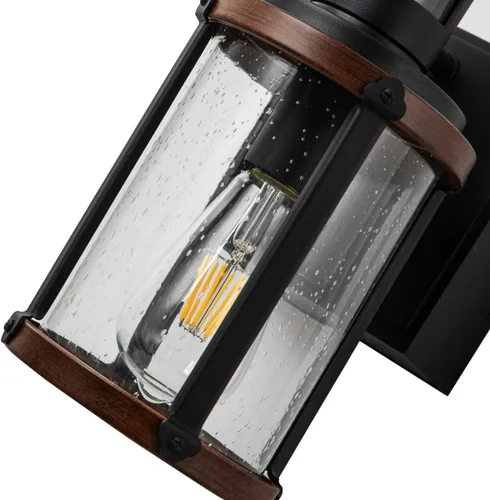 Miniatura 5 de Luces de pared para exteriores con salida GFCI, luces de porche con sensor de movimiento para casa, 3 modos, accesorio de luz exterior del atardecer