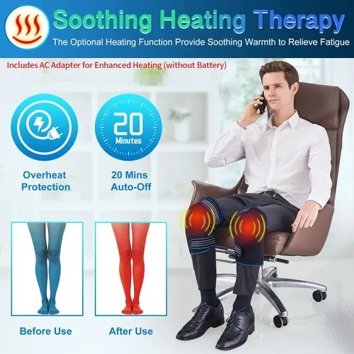 Miniatura 2 de Masajeador de rodilla con calor y vibración, almohadilla térmica para aliviar el dolor de rodilla, almohadilla térmica para dolor de piernas