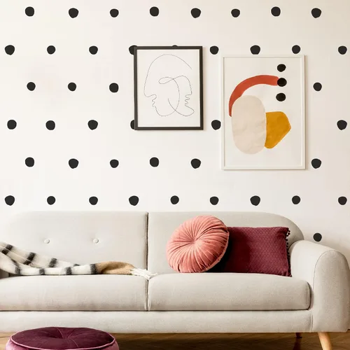 Miniatura 8 de Calcomanías de pared abstractas de vinilo negro de línea irregular gruesa, calcomanías bohemias modernas para despegar y pegar, 120 rayas verticales