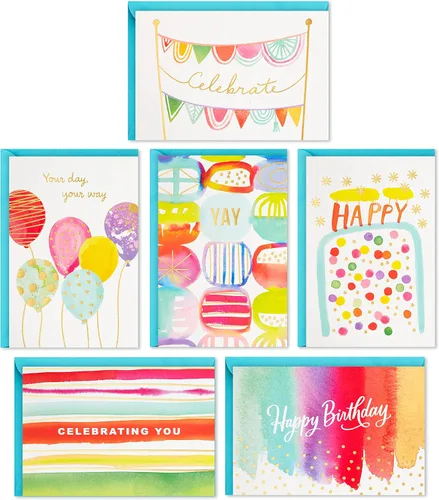 Miniatura 8 de Hallmark - Juego de tarjetas de cumpleaños, 36 tarjetas con sobres (deseos de cumpleaños brillantes)