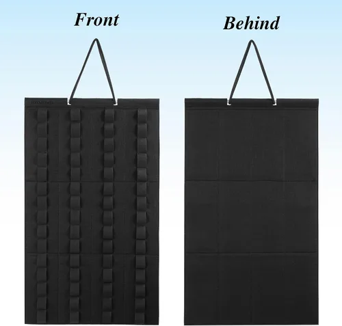 Miniatura 4 de Organizador de almacenamiento colgante para autos de juguete, vitrina de fieltro con capacidad para 60 autos de juguete (sin accesorios) (negro)