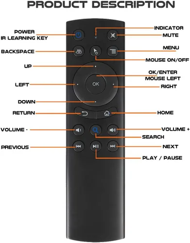 Miniatura 6 de G20S Control Remoto Bluetooth, Ratón Remoto de Aire con Sensor de Giroscopio de 6 Ejes y Aprendizaje IR para Nvidia Shield