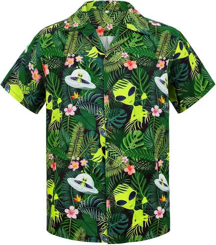 Miniatura 78 de Camisa hawaiana para hombre, con estampado floral, cómoda, con botones, casual, manga corta, ropa de playa para hombre