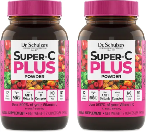 Dr. Schulze's Super-C Plus - Suplemento de vitamina C para apoyo inmunológico - Salud de la piel y apoyo antioxidante - Fórmula de alta potencia -