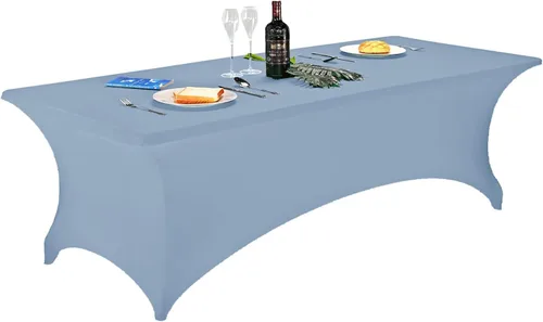 Miniatura 25 de LZY Cubierta de Mesa Elástica Ajustable de Spandex para Mesa Plegable de 6 pies, 4 pies o 8 pies, Mantel de Cóctel Rectangular, Perfecto para Champn