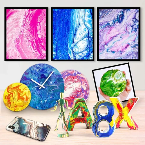 Miniatura 8 de Shuttle Art Pintura acrílica para verter, juego de 36 botellas (2 oz/2.0 fl oz), suministros de vertido de alto flujo premezclados con lienzo, 36