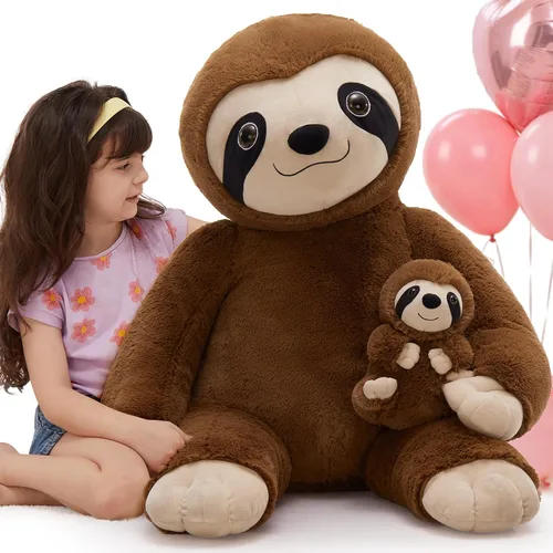 Miniatura 11 de MorisMos Oso de Peluche Gigante Animal de Peluche con Osos Bebé, 35.4'' Oso Grande de Peluche Mamá, 3 Pequeños Osos de Peluche Animales de Peluche a
