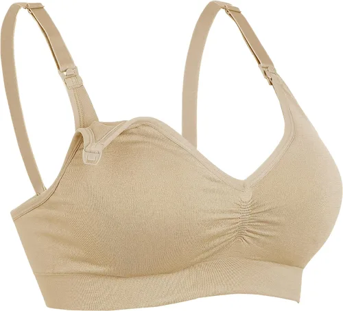Miniatura 5 de BAOMOSI Brasier de lactancia para mujer, sin costuras, con clip, acolchado, para maternidad, paquete de 4