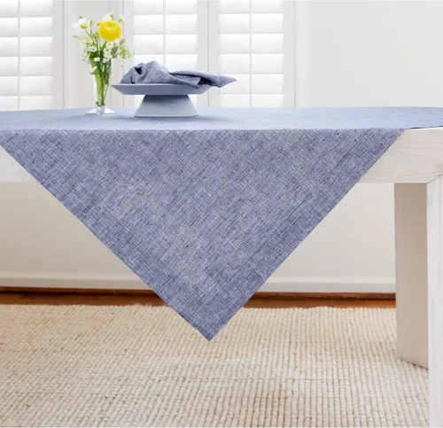 Miniatura 51 de Solino Home - Mantel de lino azul rey de 52 x 52 pulgadas - 100% lino puro cuadrado - Athena, mantel lavable a máquina para Navidad, Año Nuevo