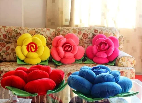 Miniatura 5 de Cojín de asiento de flores, cojines de suelo, cojines para muebles de patio, cojines de almohada (11.8 in, azul)