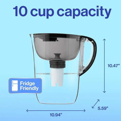 Miniatura 11 de Brita Jarra grande de filtro de agua de 10 tazas, 1 filtro BritaPlus, para uso diario, transparente (el paquete puede variar)