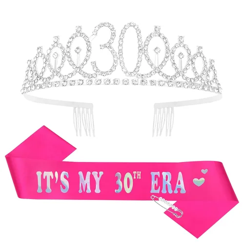 Miniatura 48 de Casoty Juego de diadema y tiara de 40 y fabuloso, oro rosa, para decoraciones de cumpleaños de 40 años, regalos para mujeres, decoraciones de fiesta