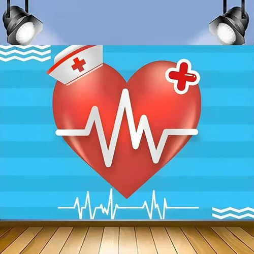Miniatura 4 de Telón de fondo de fotografía con curva de latido del corazón para fiesta, fondo de curva de latido del corazón rojo, tema médico, accesorios