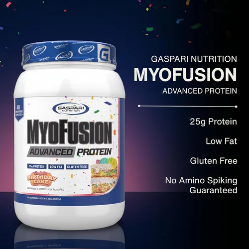 Miniatura 3 de Gaspari Nutrition Myofusion Advanced Protein, mezcla de proteínas con proteína de suero de leche, proteína de caseína y proteína aislada, baja