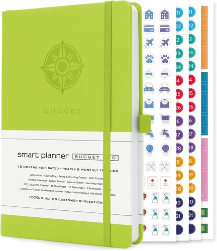 Miniatura 13 de Agenda de presupuesto Smart Planner – Agenda financiera tamaño A5 – Planificador de presupuesto sin fecha 2024-2025 y organizador mensual
