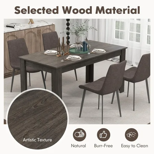 Miniatura 5 de GOFLAME Mesa de comedor para 4 a 6 personas, mesa de cocina moderna de 63 pulgadas con patas en forma de L, capacidad de peso de 330 libras, mesa
