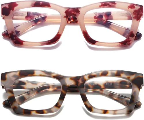 Miniatura 10 de Hubeye Lentes de lectura estilo Oprah para mujeres, gafas de lectura estilo stylis con bloqueo de luz azul y bisagra de resorte