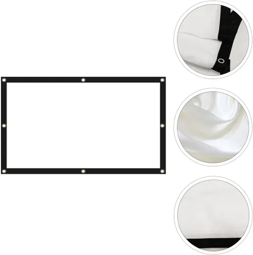 Miniatura 7 de COHEALI Portable Foldable Projector Screen for Home Theater Indoor Outdoor Use Lightweight Polyester Soft Projection Screen for Camping Movie Night