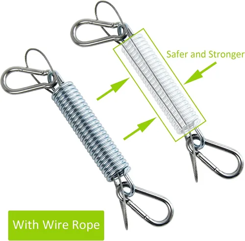 Miniatura 4 de Muelles oscilantes para porche, capacidad de 700 libras, kit de resorte de acero inoxidable para silla colgante, 2 resortes, 4 mosquetones de gancho