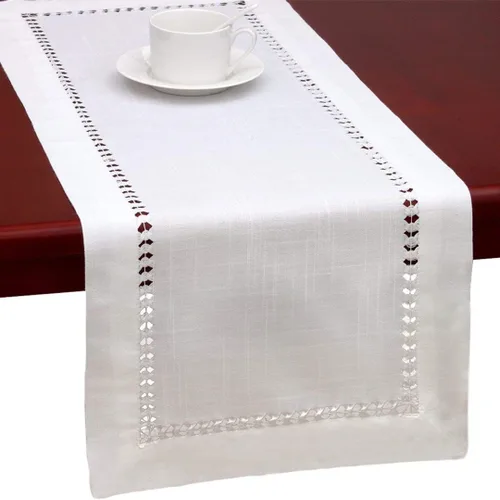Miniatura 7 de Grelucgo Servilletas de encaje blanco con vainica, juego de 4, tamaño 11.5 x 11.5 pulgadas, color natural