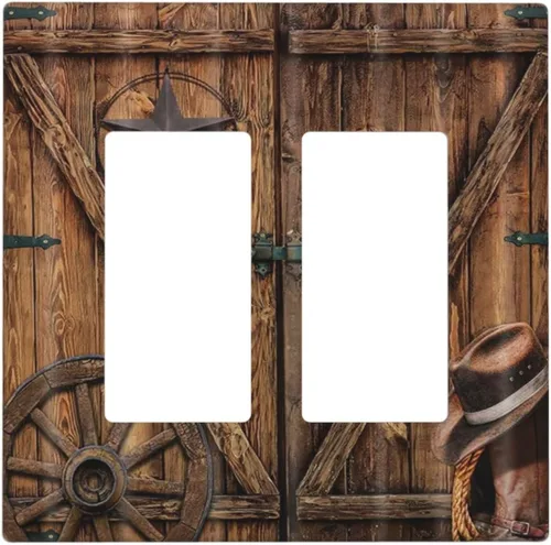 Miniatura 25 de Placas de pared de eucalipto verde de una sola palanca, estilo rústico, cubierta de interruptor de luz de 1 cuadrilla, hojas de árbol, cubiertas