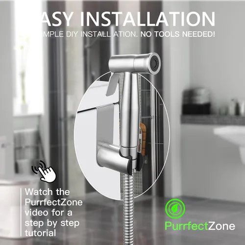 Miniatura 5 de Aerosol multifuncional para bidé de mano, ducha de pañales de baño, manguera y accesorios, rociador de inodoro de mano con doble función
