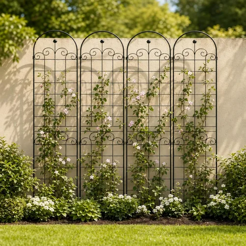 Miniatura 37 de Paquete de 4 enrejados de jardín de metal de 71" de altura, cerca de jardín, enrejado a prueba de óxido para plantas trepadoras, soporte de rosas