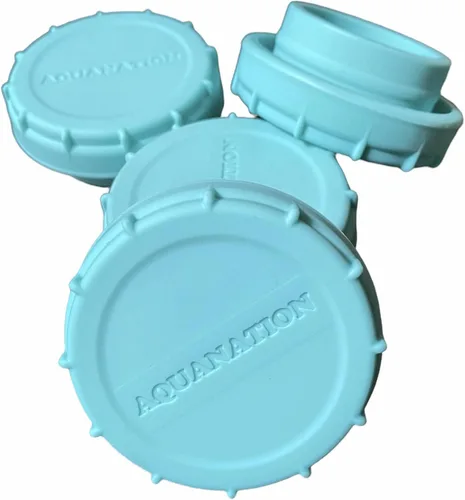 AquaNation Reemplazo de tapa de rocío: 2.165 in a presión para botellas de agua de 3 y 5 galones, a prueba de fugas, reutilizables, sin BPA (4 tapas
