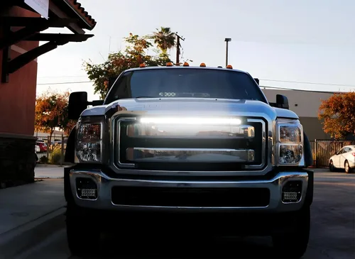 Miniatura 5 de iJDMTOY Kit de barra de luz LED de 30 pulgadas de montaje en rejilla superior compatible con Ford F250 F350 Super Duty 2011-2016, incluye (1) barra