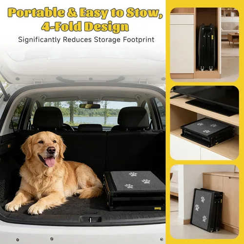 Miniatura 6 de Rampa para perros para automóvil de 63 pulgadas de largo y 17 pulgadas de ancho, rampas portátiles para perros grandes, superficie de alfombra
