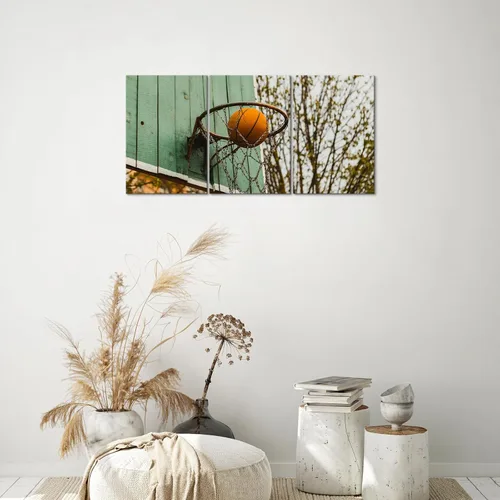 Miniatura 2 de KAWAHONE Arte de Lienzo de Baloncesto para Pared - Arte de Lienzo Deportivo Cuadros de Cancha y Aro de Baloncesto para Pared - Obra de Arte Temática