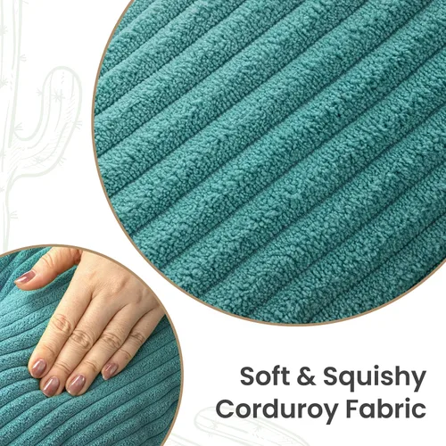 Miniatura 3 de AELS Juego de 2 almohadas decorativas de cactus, juego de almohada de felpa de cactus a rayas de pana de 22 y 14 pulgadas, almohada para siesta