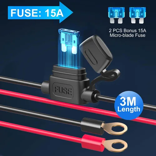 Miniatura 3 de Cargador de Coche Resistente de 10 Pies 12V/24V, Adaptador de Encendedor de Cigarrillos de 216W de 7 Puertos con Carga Rápida USB-C PD30W/QC3.0