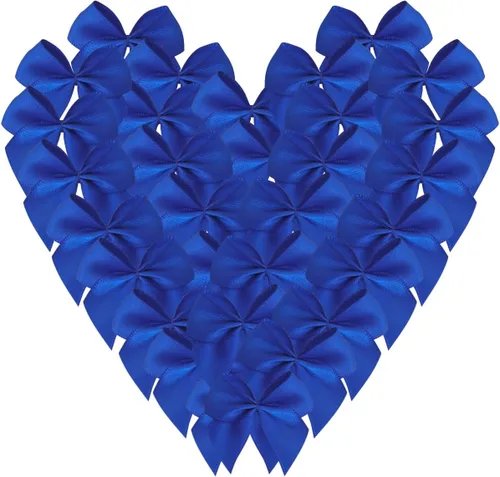 Miniatura 15 de Micomon 50 piezas mini lazos de cinta de satén de 1.6 pulgadas para manualidades, pequeños lazos verdes para decoración navideña embellecimiento