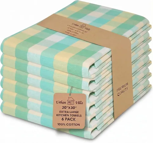 Miniatura 73 de Urban Villa Toallas de cocina 100% algodón, paquete de 6, altamente absorbentes, de secado rápido, súper suaves, de primera calidad, para cocina