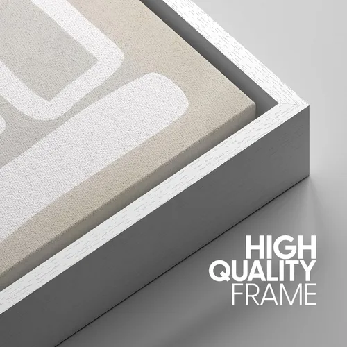 Miniatura 179 de SIGNWIN Lienzo enmarcado para pared, arte con pinceladas de flujo neutro en tonos beige abstractos, ilustraciones, arte moderno, decorativo