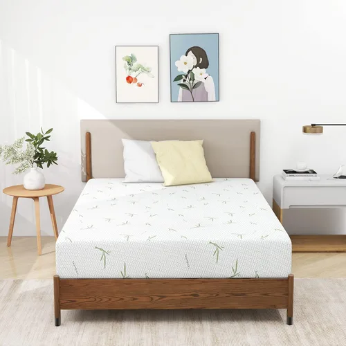 Miniatura 2 de IULULU Colchón de espuma viscoelástica de 10 pulgadas con funda de bambú, colchones de cama transpirables con certificado CertiPUR-US