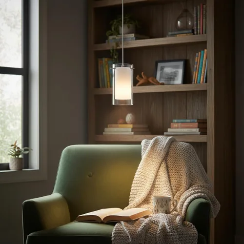 Miniatura 4 de AKEZON Paquete de 2 lámparas colgantes de cristal modernas, ajustables, colgantes para cocina, isla comedor, baño, bar, acabado de níquel cepillado