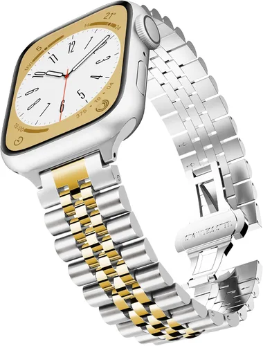Miniatura 9 de Correa de metal de lujo y fina compatible con Apple Watch Band de 1.732 pulgadas con funda de 1.732 pulgadas para mujer, joyería mejorada delgada