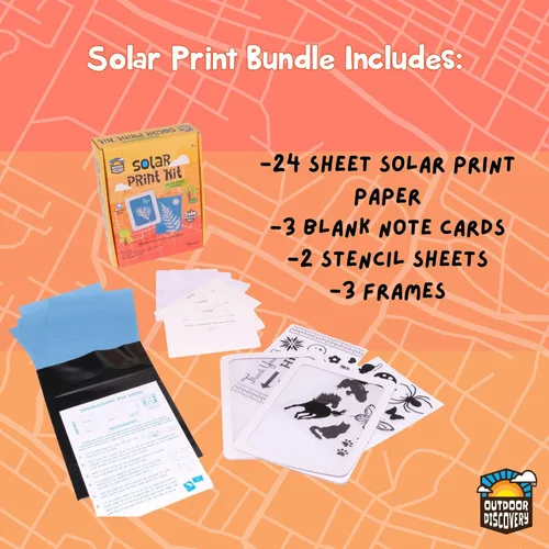 Miniatura 3 de Toysmith Outdoor Discovery - Kit de papel de impresión solar para niños, incluye 36 hojas de papel de impresión solar, plantillas y marcos, regalo